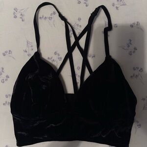 Elegant Black Velvet Bralette